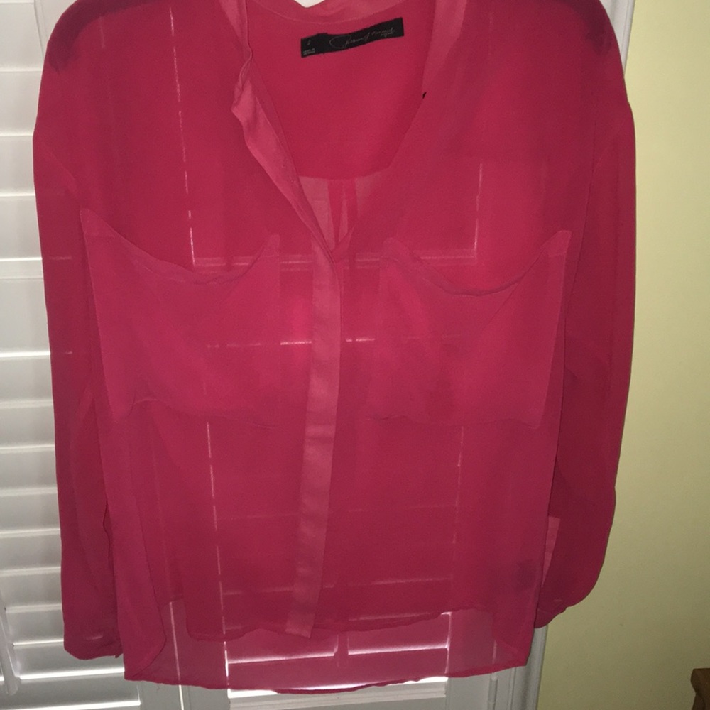 Shear pink blouse